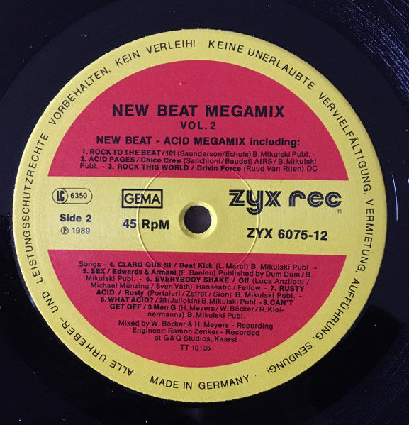 Various : New Beat Megamix Vol. 2 (12", Mixed)