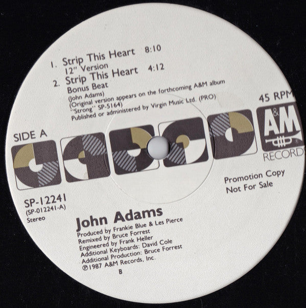 John Adams (3) : Strip This Heart (12", Promo)