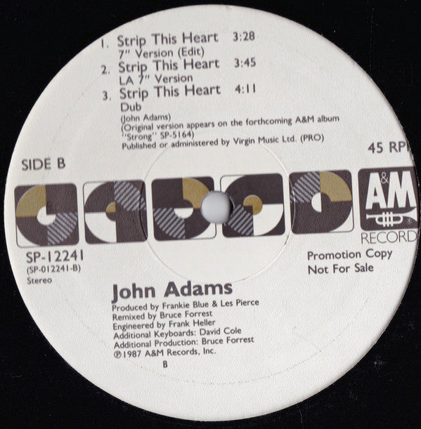 John Adams (3) : Strip This Heart (12", Promo)