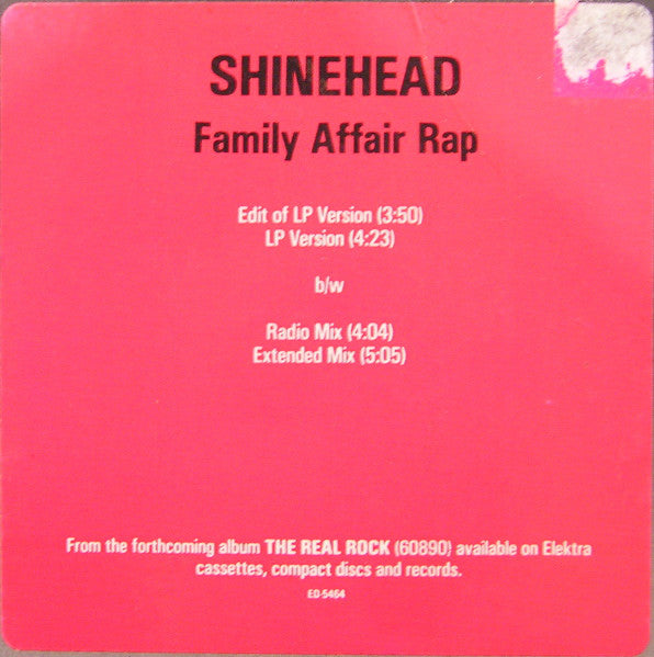 Shinehead : Family Affair (12", Single, Promo)