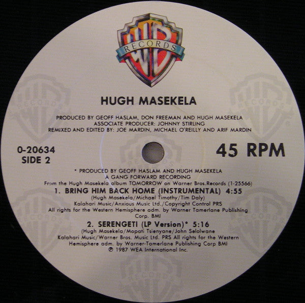 Hugh Masekela : Bring Him Back Home (12", Maxi)