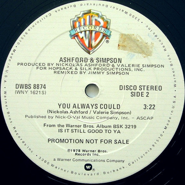 Ashford & Simpson : Found A Cure / You Always Could (12", Promo)