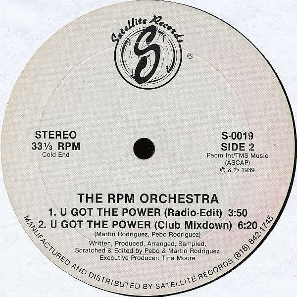 The RPM Orchestra : U Got The Power (12")