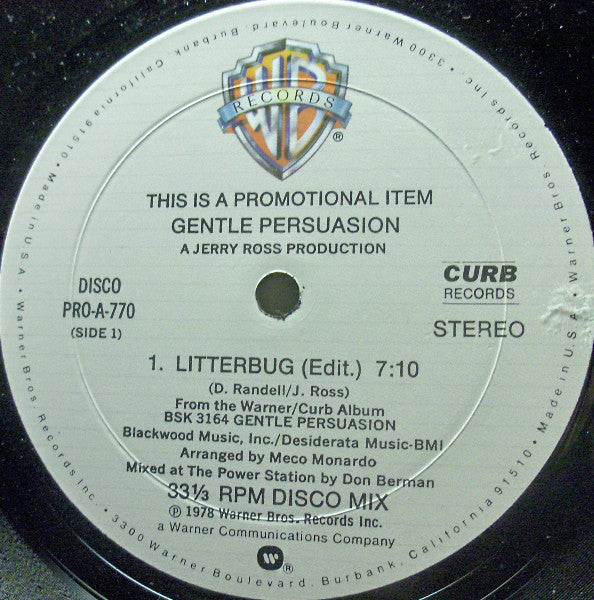 Gentle Persuasion : Litterbug (12", Single, Promo)