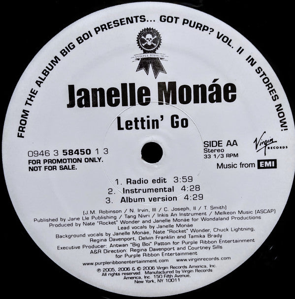 Scar (2) Feat. Cee-lo / Janelle Monáe : What Is This / Lettin' Go (12", Promo)