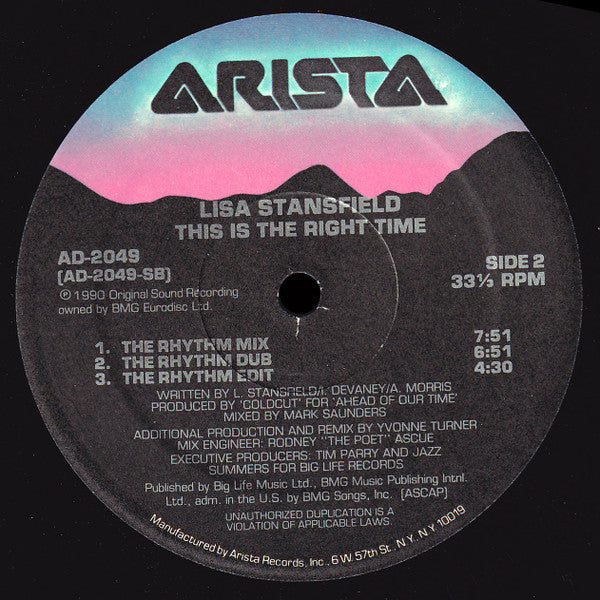 Lisa Stansfield : This Is The Right Time (12")