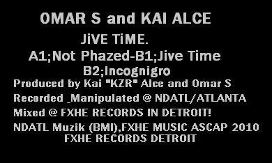 Omar S* And Kai Alce* : Jive Time. (12")