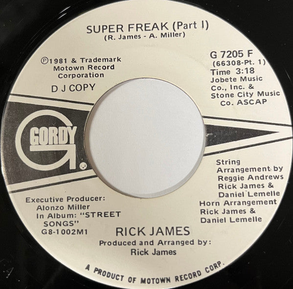 Rick James : Super Freak (Part I) (7", Single, Promo)