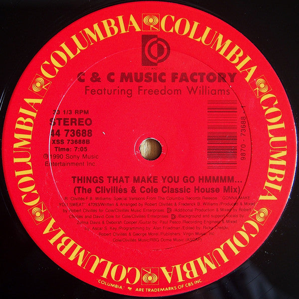 C + C Music Factory Featuring Freedom Williams : Things That Make You Go Hmmmm... (12")
