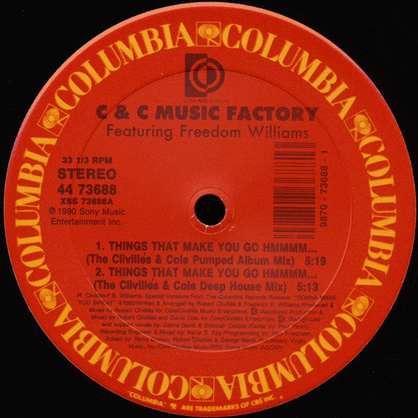 C + C Music Factory Featuring Freedom Williams : Things That Make You Go Hmmmm... (12")