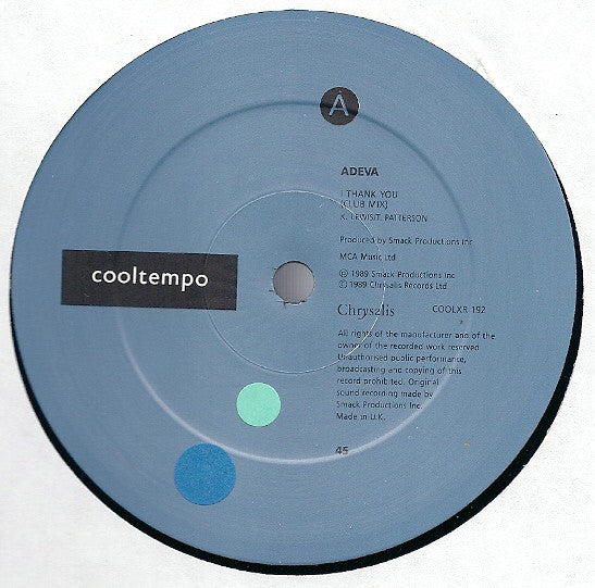 Adeva : I Thank You (The Smack Mixes) (12")