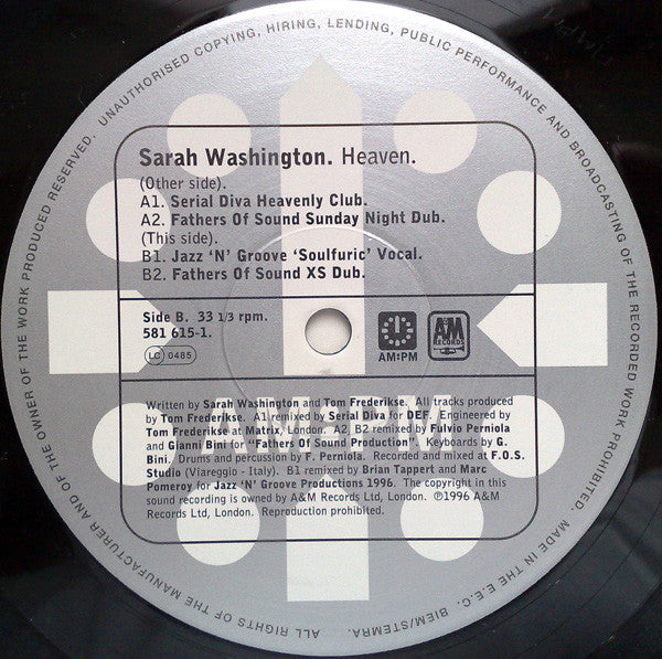 Sarah Washington : Heaven (2x12")