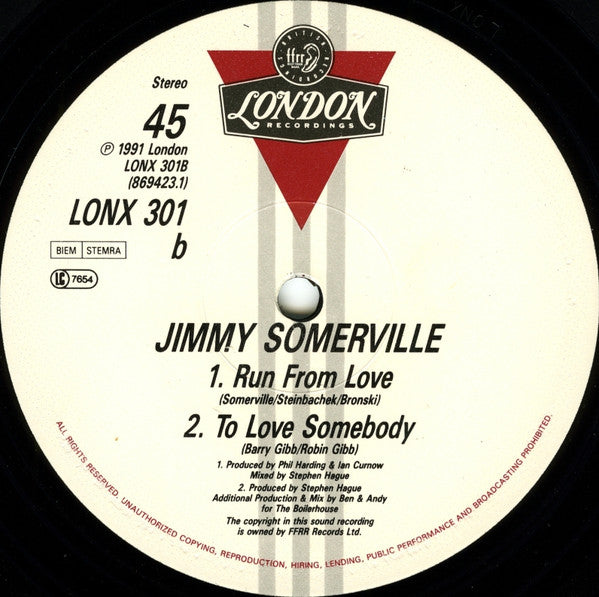 Jimmy Somerville : Run From Love (12", Single)