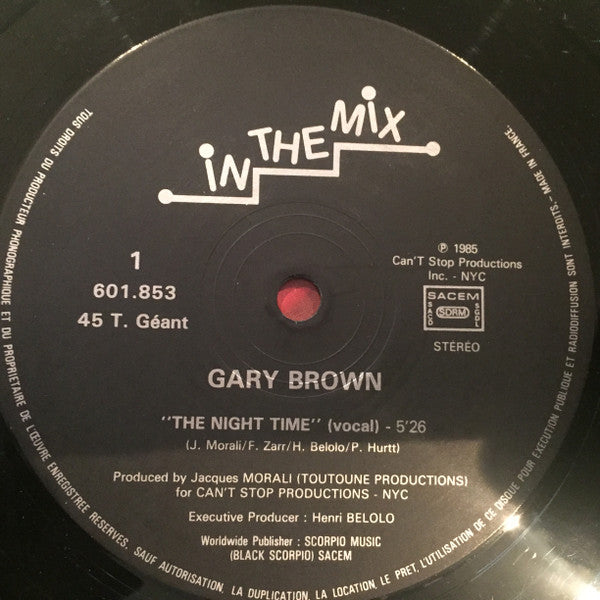 Gary Brown (10) : The Night Time (12", Maxi)