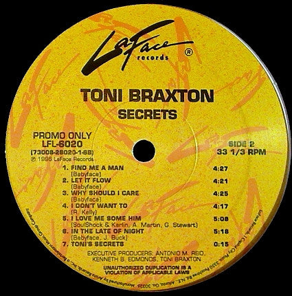 Toni Braxton : Secrets (LP, Album, Promo)