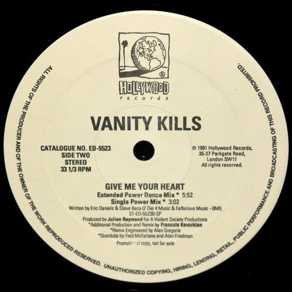 Vanity Kills (2) : Give Me Your Heart (12", Promo)