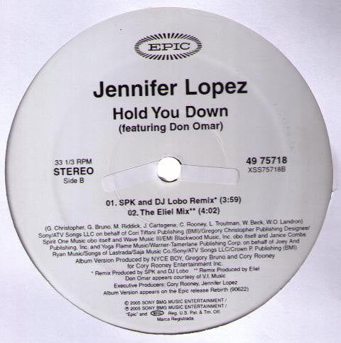 Jennifer Lopez : Hold You Down (Remixes) (12")