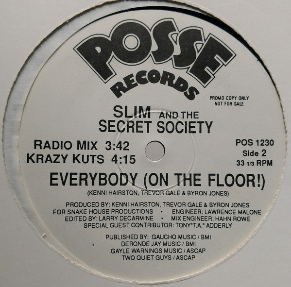 Slim And The Secret Society : Everybody (On The Floor!) (12", Promo)