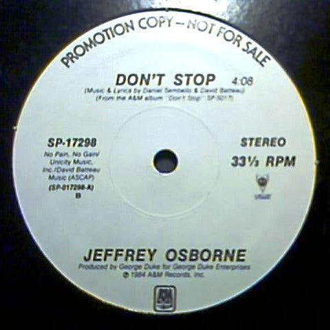 Jeffrey Osborne : Don't Stop (12", Promo)