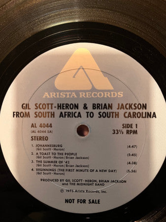 Gil Scott-Heron & Brian Jackson : From South Africa To South Carolina (LP, Album, Promo, Gat)