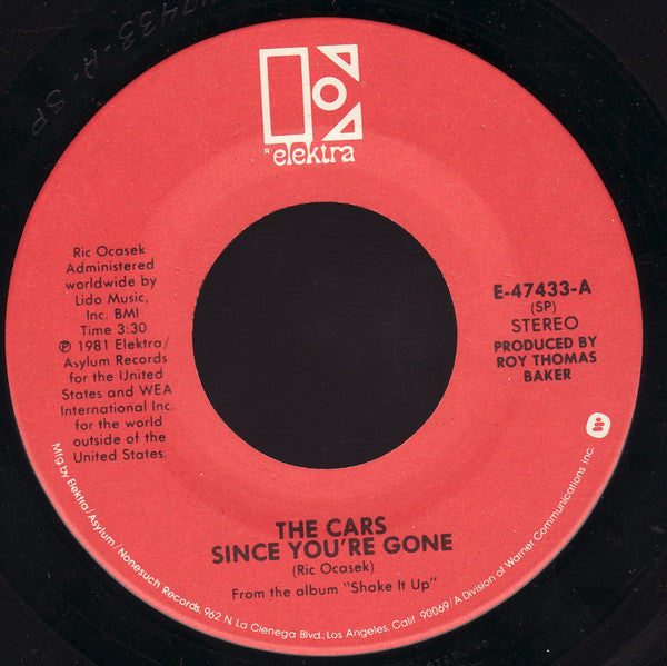 The Cars : Since You're Gone b/w Think It Over (7", Single, SP )