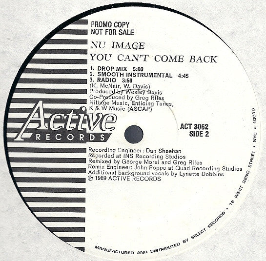Nu Image : You Can't Come Back (12", Promo)
