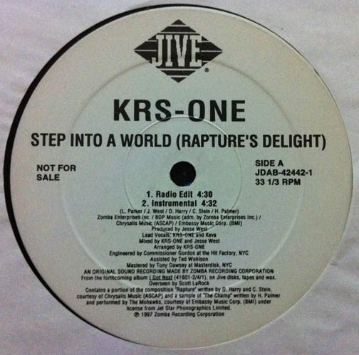 KRS-One : Step Into A World (Rapture's Delight) (12", Promo)