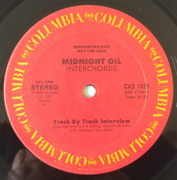 Midnight Oil : Interchords: Diesel And Dust (LP, Promo)