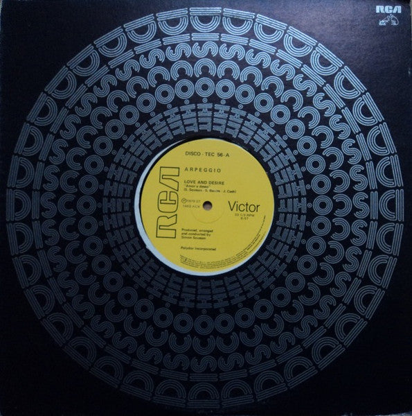 Arpeggio (2) : Love And Desire / Let The Music Play (12", Single)