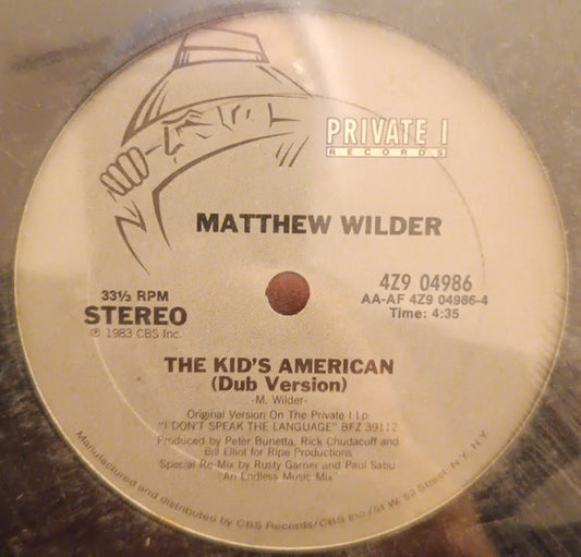 Matthew Wilder : The Kid's American (12")