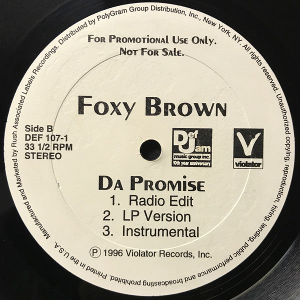 Foxy Brown : Get Me Home (12", Promo)