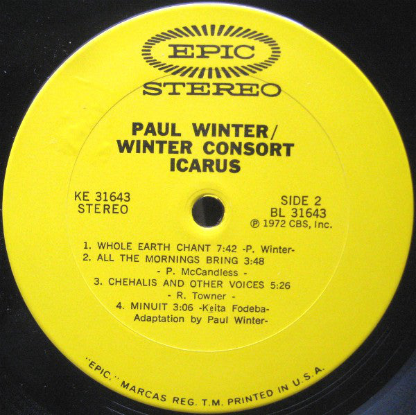 Paul Winter (2) / The Winter Consort : Icarus (LP, Album, Gat)