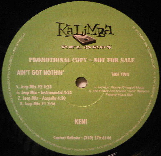 Keni Jackson : Ain't Got Nothin' (12", Promo)