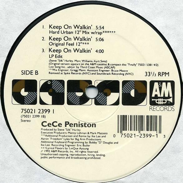 Ce Ce Peniston : Keep On Walkin' (12", Single)