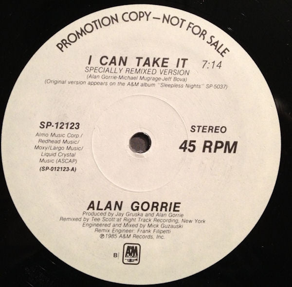 Alan Gorrie : I Can Take It (Specially Remixed Version) (12", Promo)