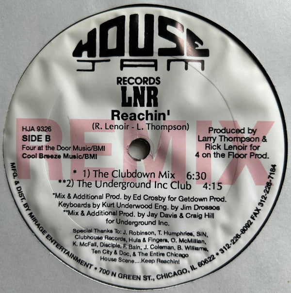 LNR : Reachin' (Remix) (12")