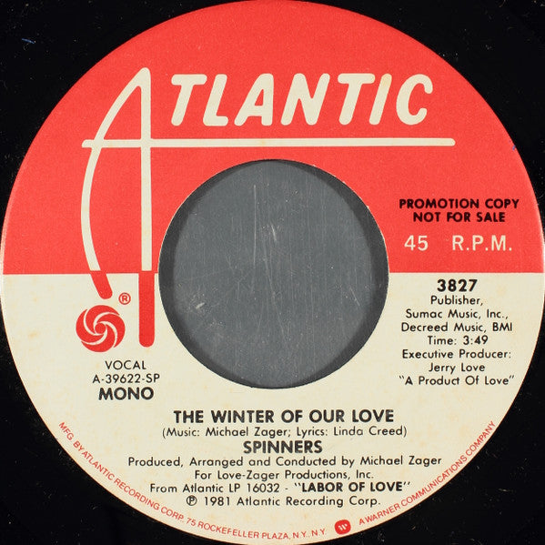 Spinners : The Winter Of Our Love (7", Mono, Promo)