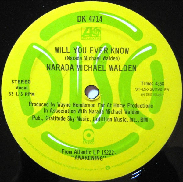 Narada Michael Walden : I Don't Want Nobody Else (To Dance With You) / Will You Ever Know (12")