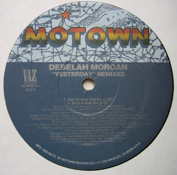 Debelah Morgan : Yesterday Remixes (12")