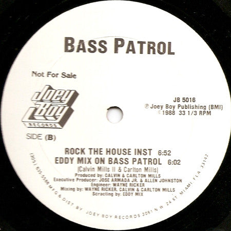 Bass Patrol : Rock The House (12", Promo)