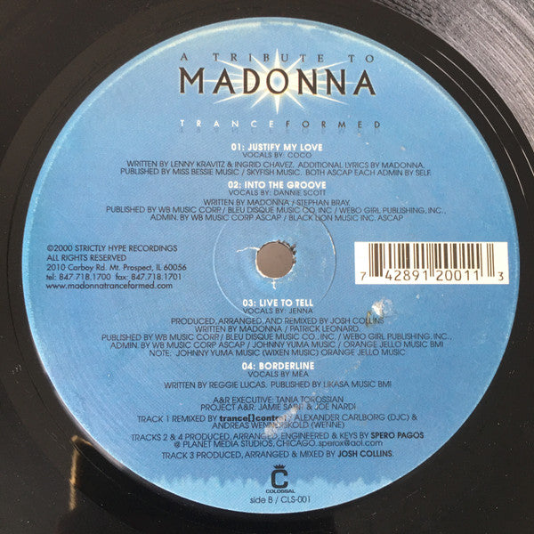 Various : A Tribute To Madonna : Tranceformed (12")