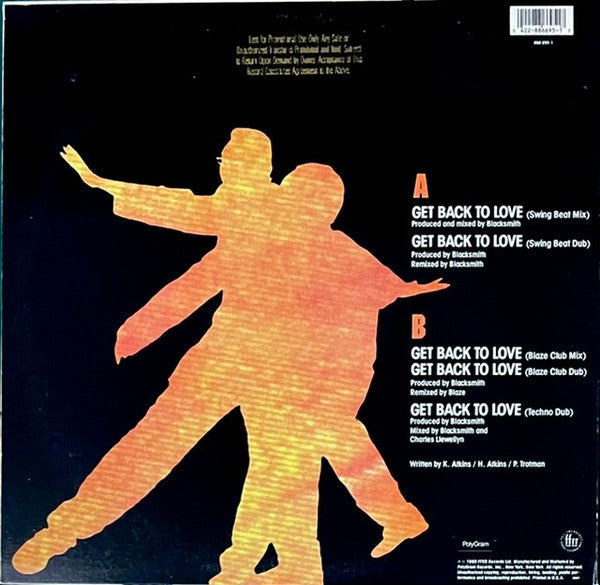 Blacksmith : Get Back To Love (12", Single, Promo)