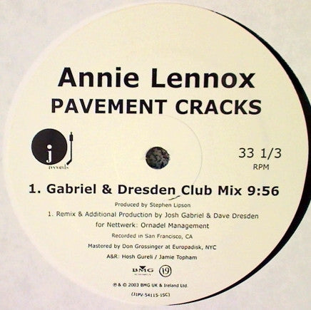 Annie Lennox : Pavement Cracks (2x12", Promo)
