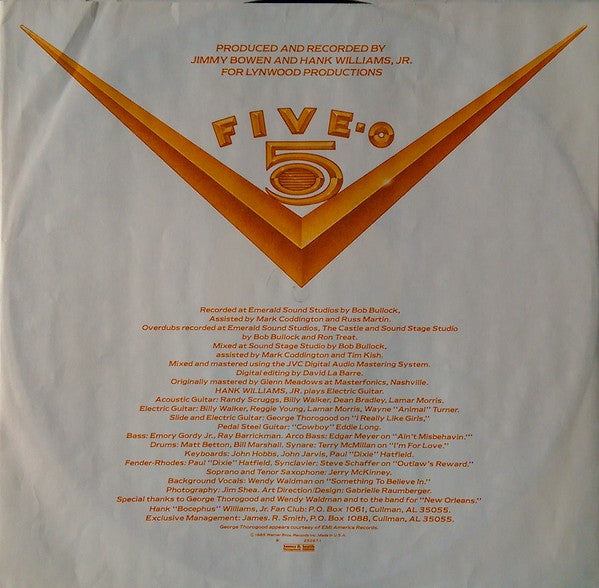 Hank Williams Jr. : Five - O (LP, Album, Spe)