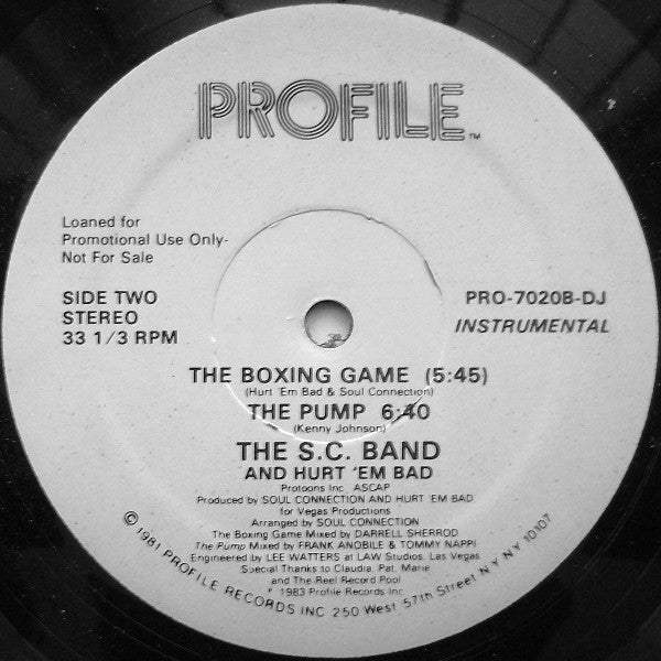 Hurt Em Bad And The S.C. Band* : The Boxing Game (12", Single, Promo)