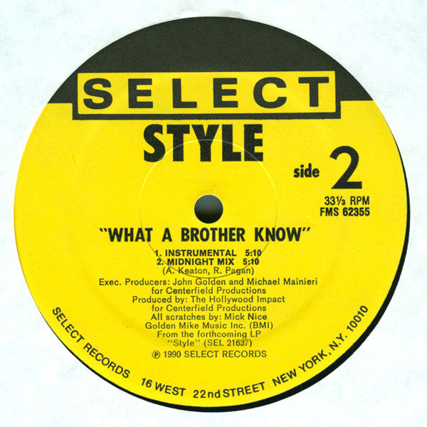 Style (2) : What A Brother Know (12", Single)