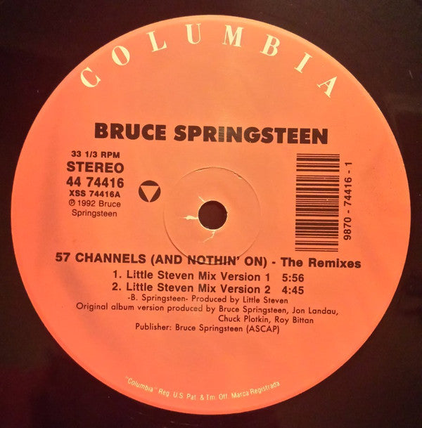 Bruce Springsteen : 57 Channels (And Nothin' On) (The Remixes) (12", Single)