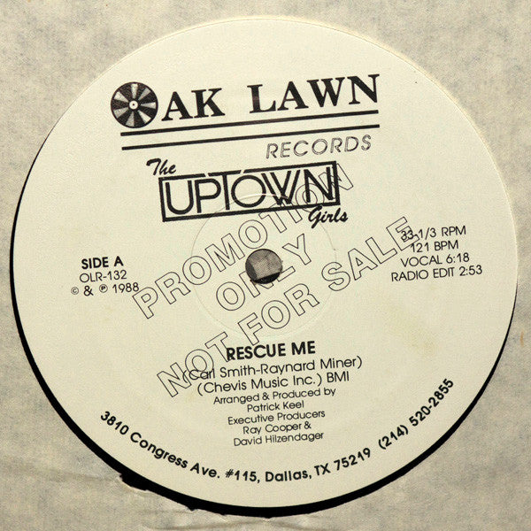 The Uptown Girls : Rescue Me (12", Promo)