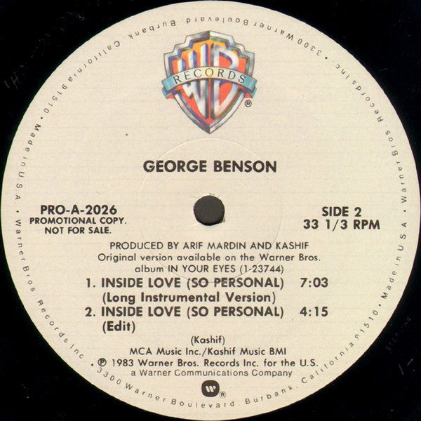 George Benson : Inside Love (So Personal) (12", Promo)