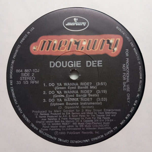 Dougie Dee : Do Ya Wanna Ride (12", Promo)